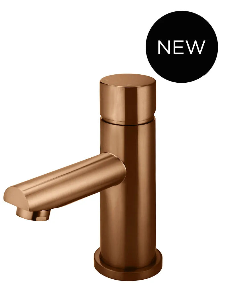 Round Pinless Basin Mixer - Lustre Bronze