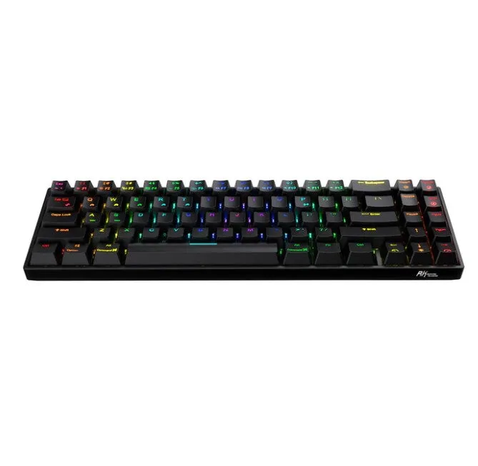 Royal Kludge RK RK71 RGB 71 Keys Dual-Mode 70% Mechanical Gaming Keyboard Wired and Wireless Bluetooth Hot Swappable (Black, White) (Blue Clicky, Red Linear, Brown Tactile)