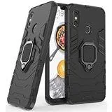 Samsung Galaxy A22 5G Defender Armor Rugged Case with Ring Holder - Black