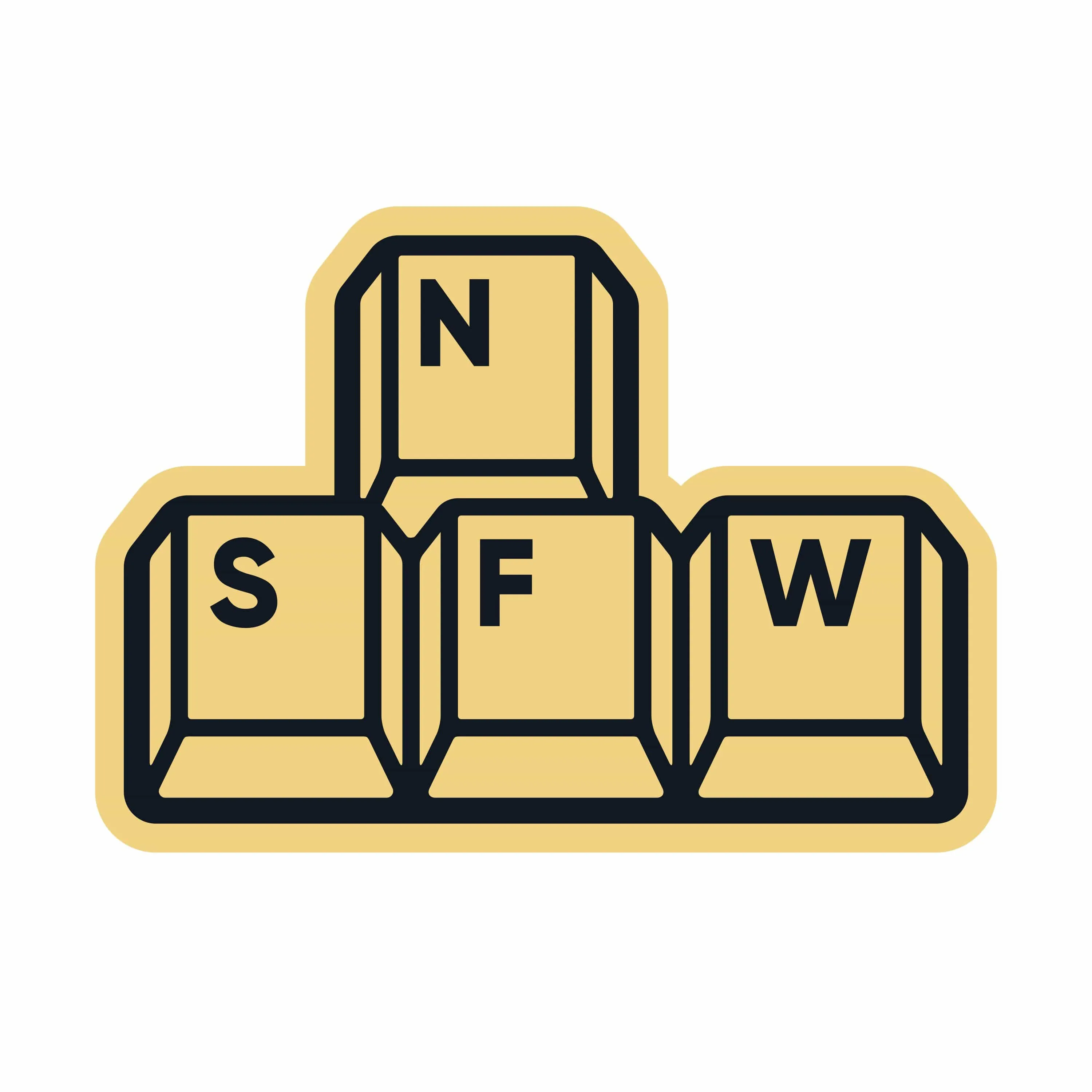 Sanshee - Not Safe for WASD Metallic Sticker