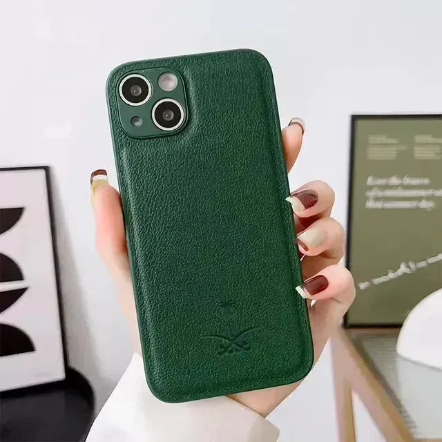 Saudi Tree Leather Marked Phone Case (For iPhones)