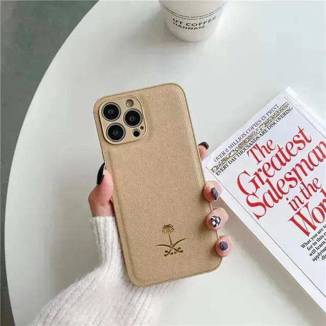 Saudi Tree Leather Marked Phone Case (For iPhones)