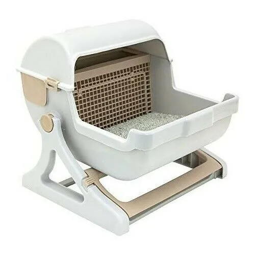 Semi-Automatic Cat Litter Box - Hassle-Free Cleaning for Happy Cats!