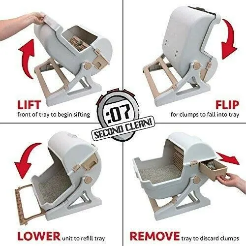 Semi-Automatic Cat Litter Box - Hassle-Free Cleaning for Happy Cats!