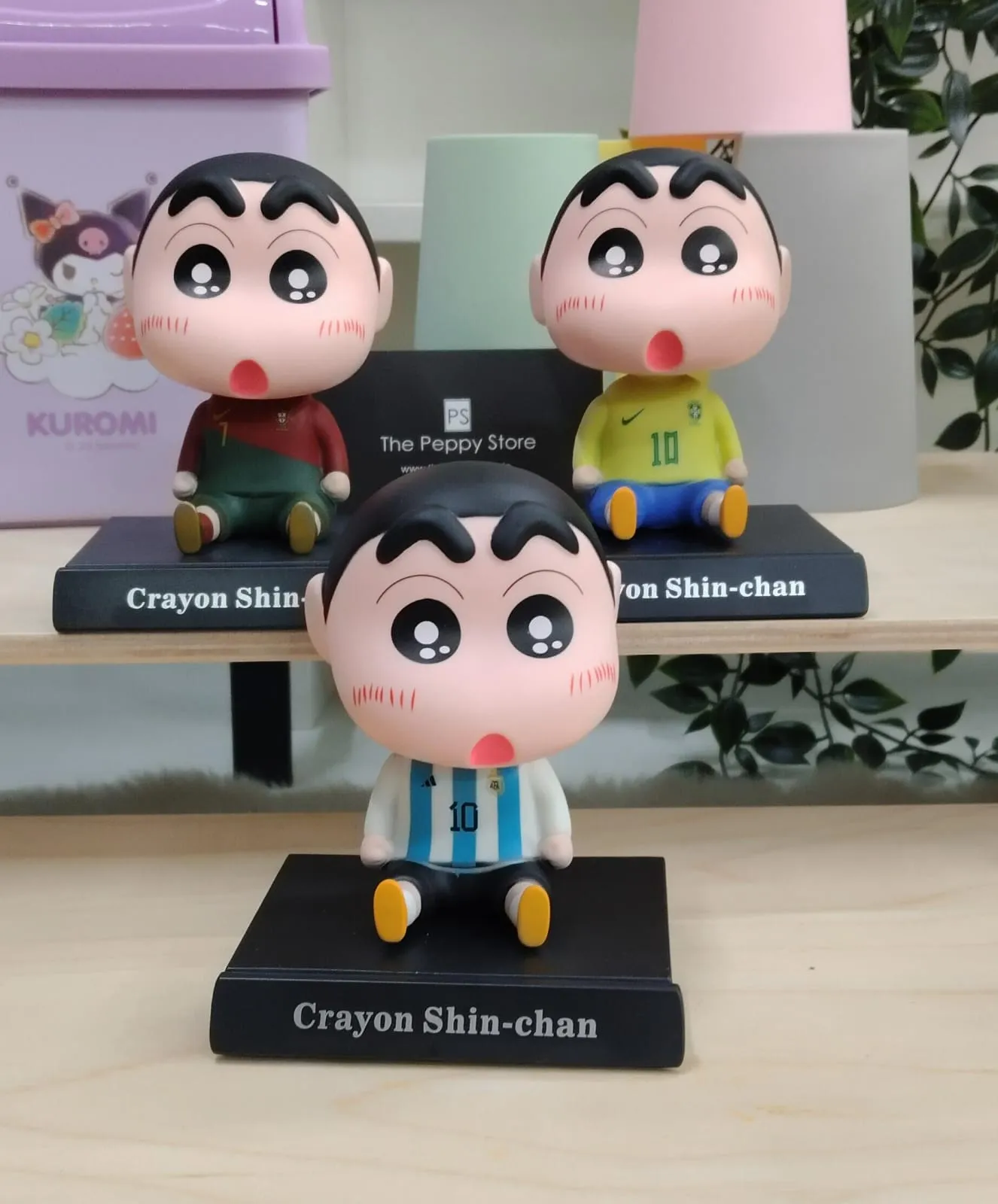 Shinchan Football Players Cosplay Version Bobblehead With Phonestand (Select From Drop Down)