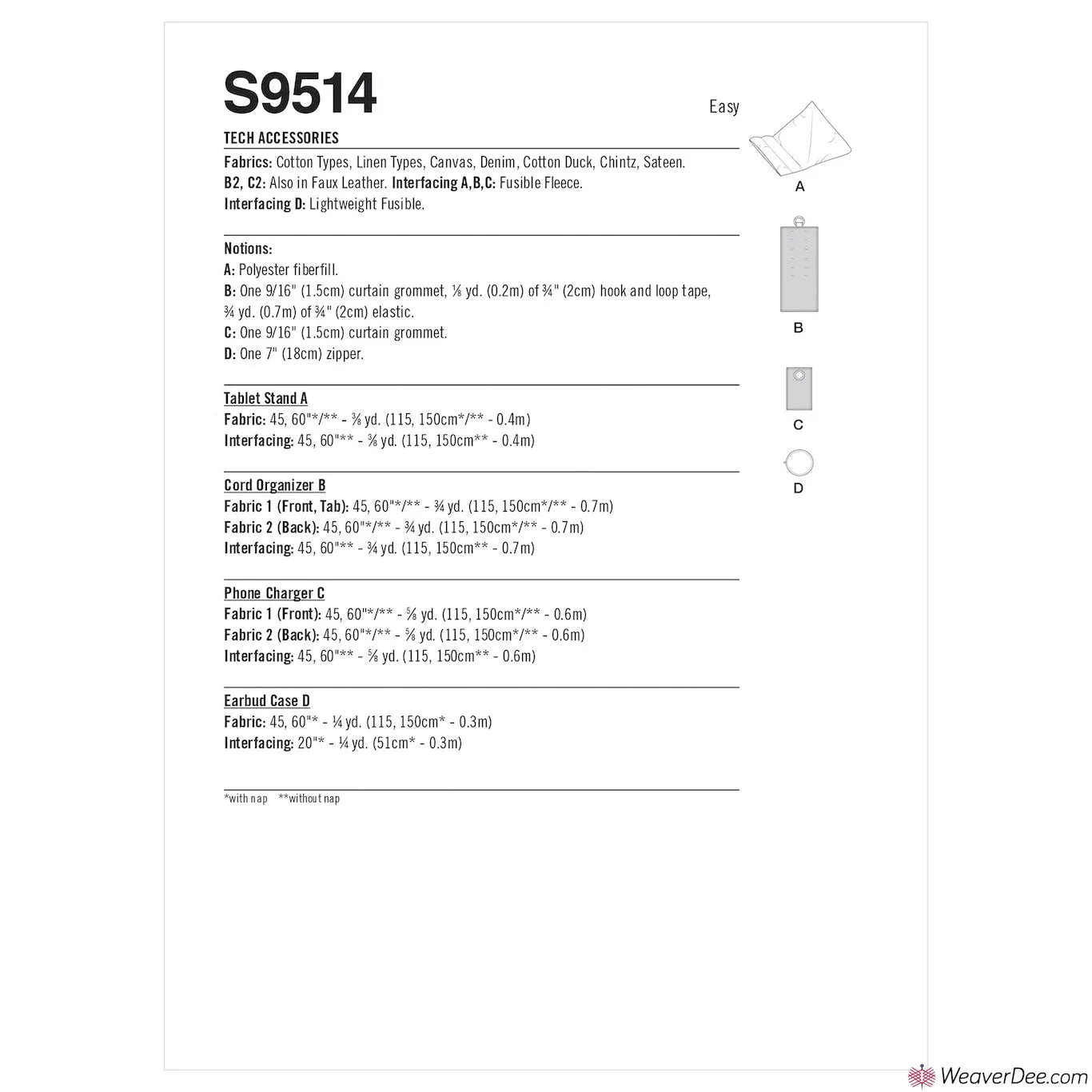 Simplicity Pattern S9514 Tech Accessories