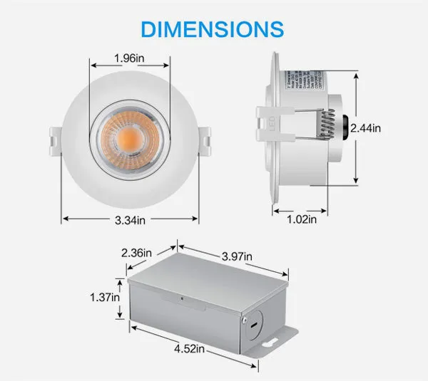 SLIM LED DOWNLIGHT 3, 8W 550LMN, GIMBLE, 5000K SATIN NICKEL, 360 DEGREE ROTATION