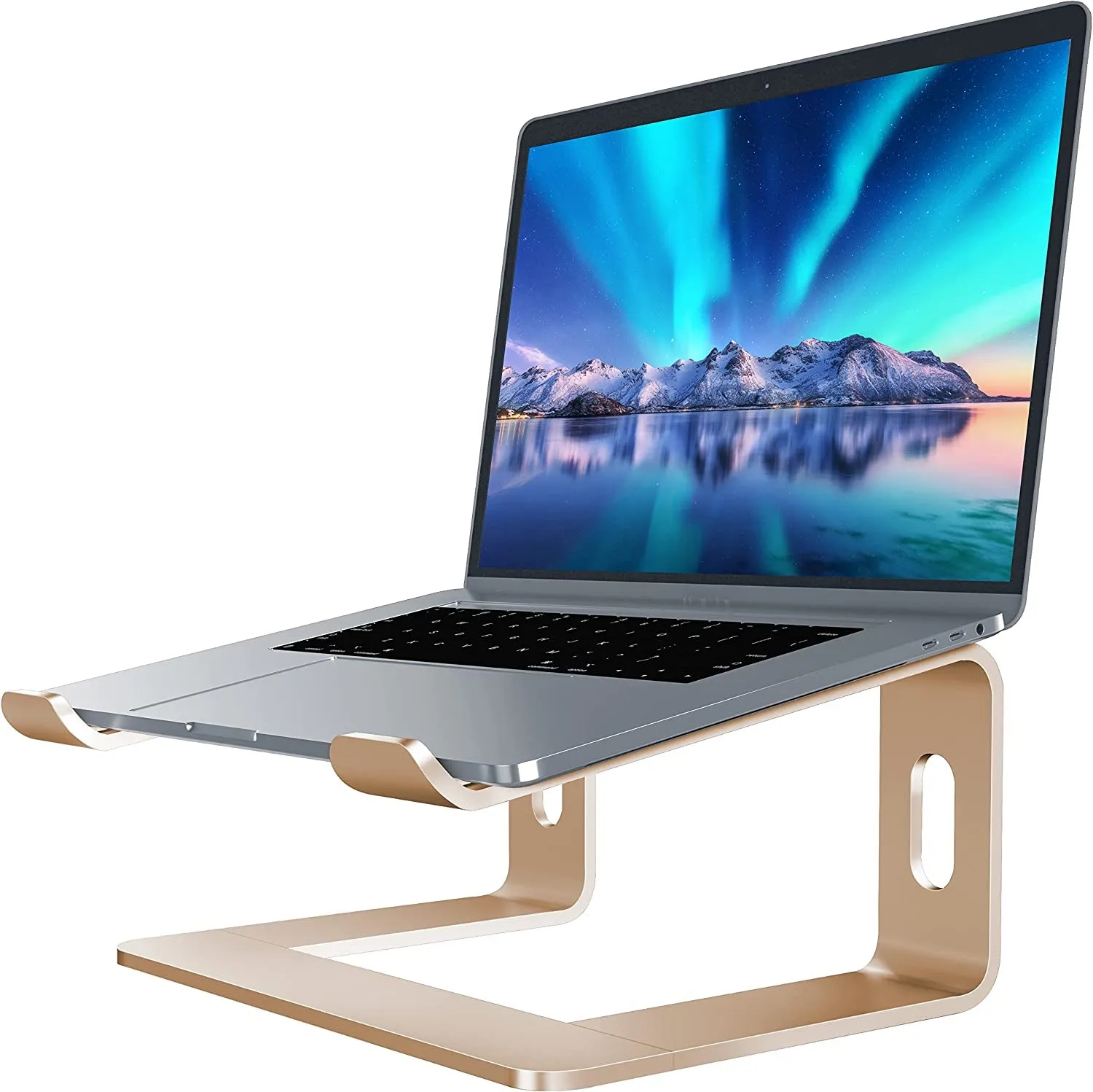 SOUNDANCE Laptop Stand, Aluminum Computer Riser, Ergonomic Laptops Elevator for Desk, Metal Holder Compatible with 10 to 15.6 Inches Notebook Computer, Purple