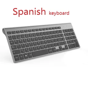 Spanish USB slim wireless keyboard For wireless PC computer TV desktop Mac OS Windows Linux