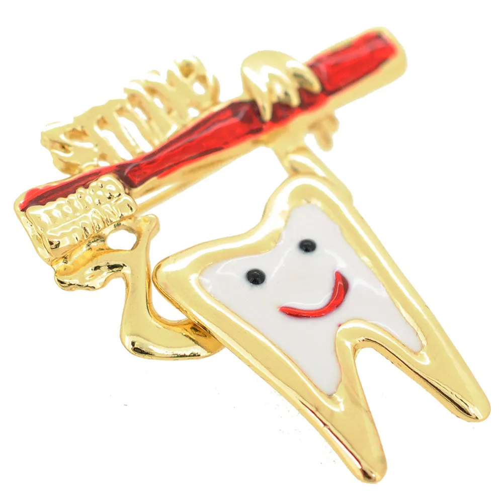 Special Tooth And Toothbrush Brooch