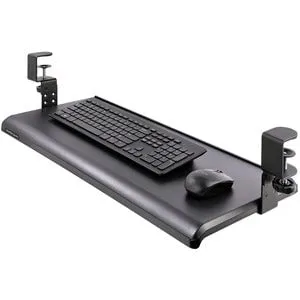 StarTech.com Under Desk Keyboard Tray Drawer, Clamp on Keyboard Holder, Height Adjustable, Ergonomic Sliding Keyboard Drawer