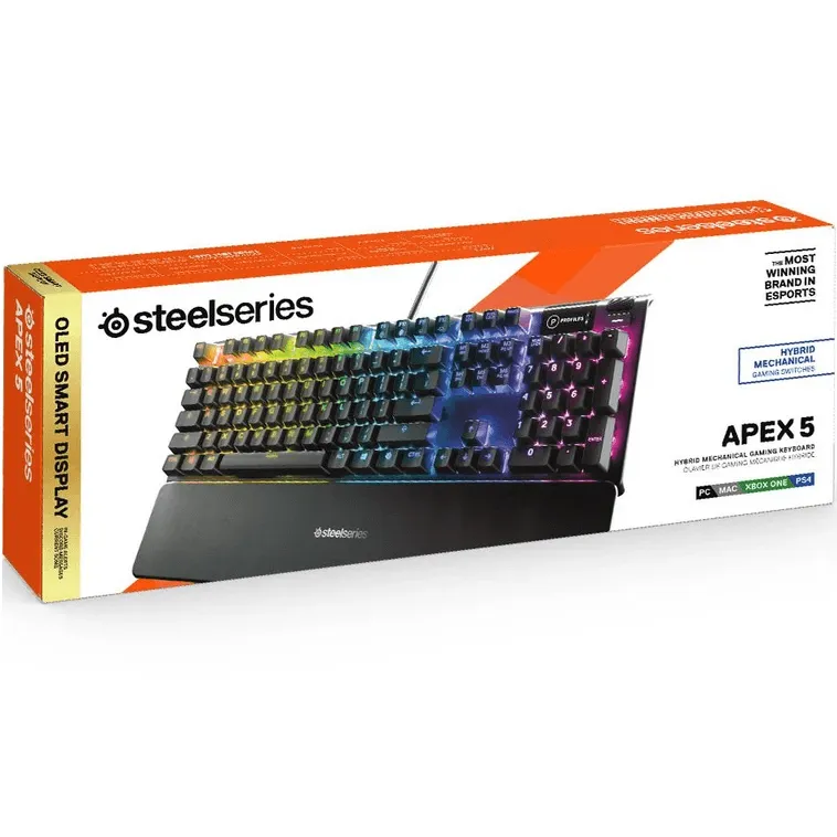 SteelSeries Apex 5 RGB Hybrid Gaming Keyboard Mechanical