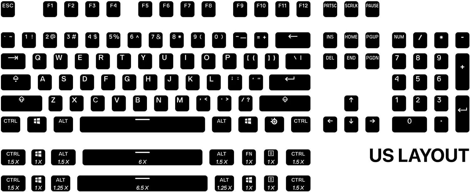 SteelSeries Keyboard PRISMCAPS - Double Shot Pudding-Style Keycaps - Durable PBT Thermoplastic - Compatible with a Wide Range of Mechanical Keyboards - White