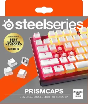 SteelSeries Keyboard PRISMCAPS - Double Shot Pudding-Style Keycaps - Durable PBT Thermoplastic - Compatible with a Wide Range of Mechanical Keyboards - White