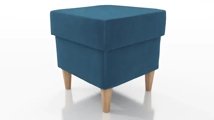 STOOL OSLO WITH STORAGE 40X40CM WOODEN LEGS EASY CLEAN FABRIC KRONOS 05