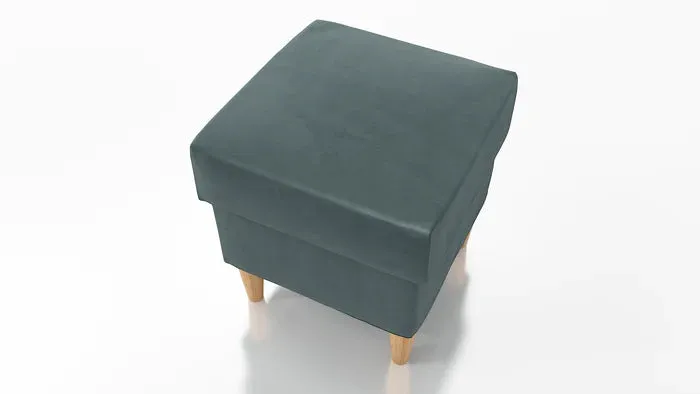 STOOL OSLO WITH STORAGE 40X40CM WOODEN LEGS EASY CLEAN FABRIC KRONOS 22