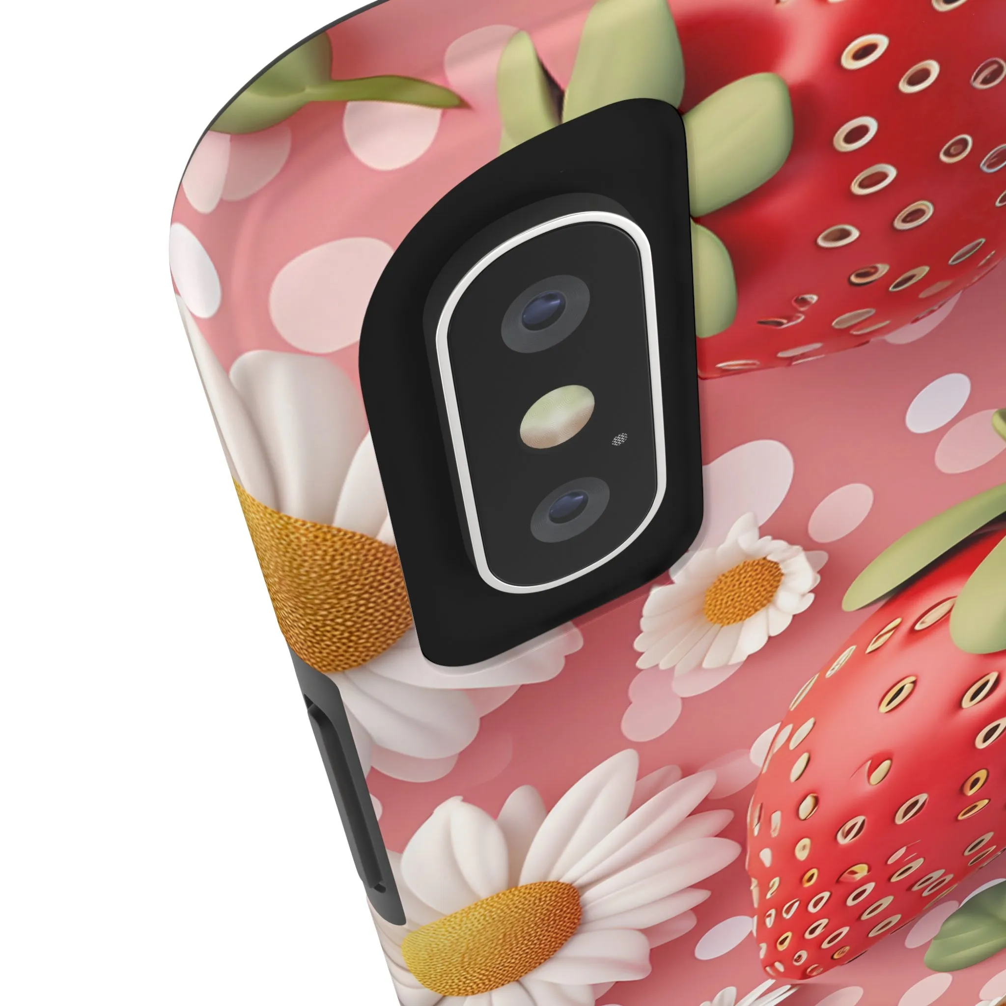 Strawberries & Daisies Digital print Design Tough Phone Case compatible with a large variety of iPhone models, Gift, Phone Case