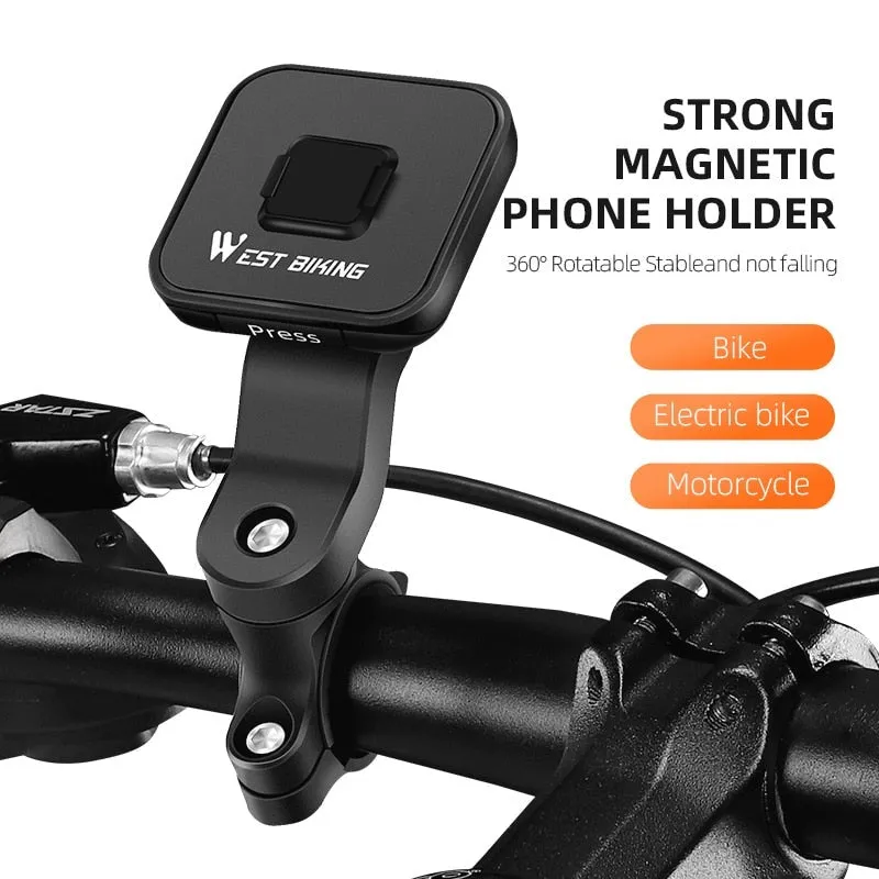 Strong Magnetic Bicycle Phone Holder  360° Adjustable Smartphone Mobile Stand Electric Bike Motorcycle Scooter Cell GPS Support