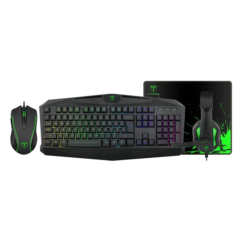 T-Dagger Legion 4In1 Gaming Combo - Black/Green