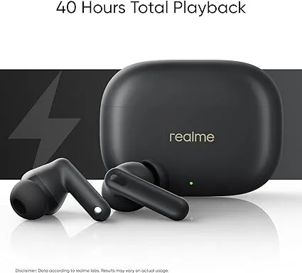 T300-Bk/Realme Buds-Wireless In-Ear Earbuds With 30Db Anc Stylish Black