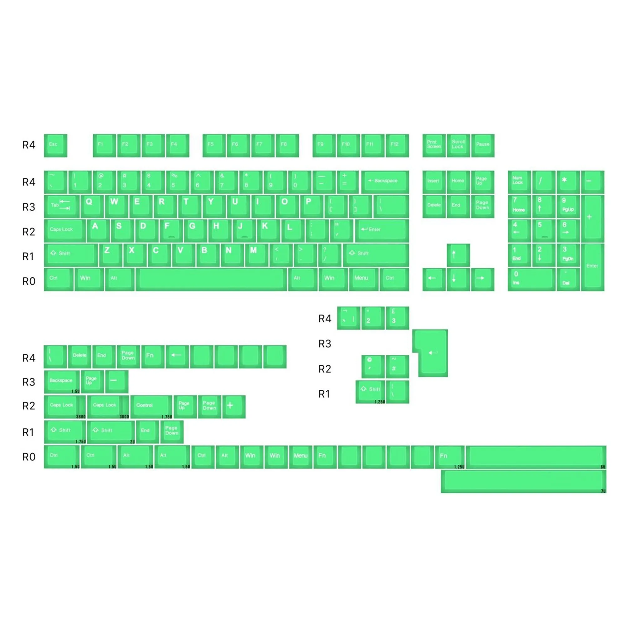 Taihao Haunted Slime Sprout ABS Doubleshot Keycap Translucent Cubic for mechanical keyboard color of Green Colorway