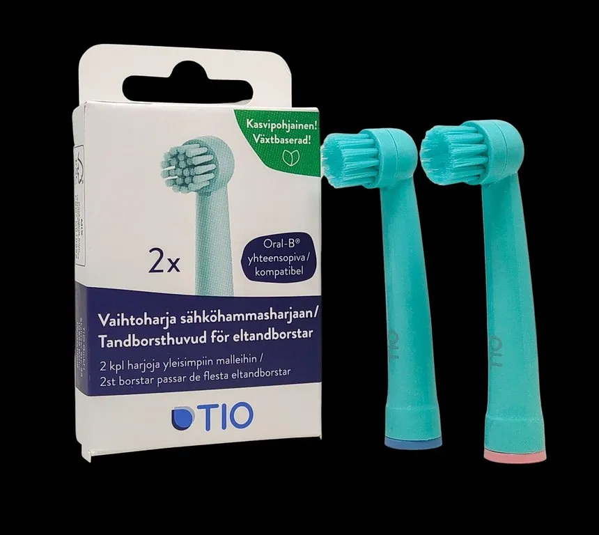 TIO Plant-based Replacement Brushes for Oral-B electric toothbrush 2 pcs, Glacier / Coral