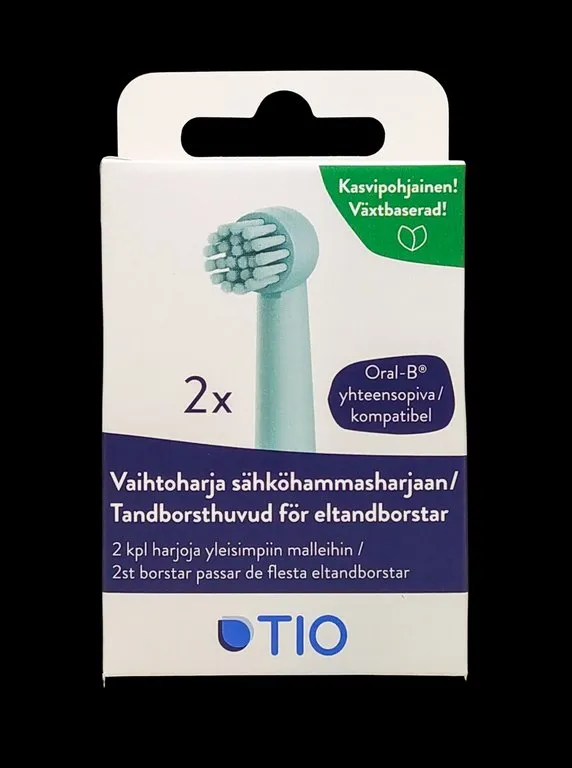 TIO Plant-based Replacement Brushes for Oral-B electric toothbrush 2 pcs, Glacier / Coral