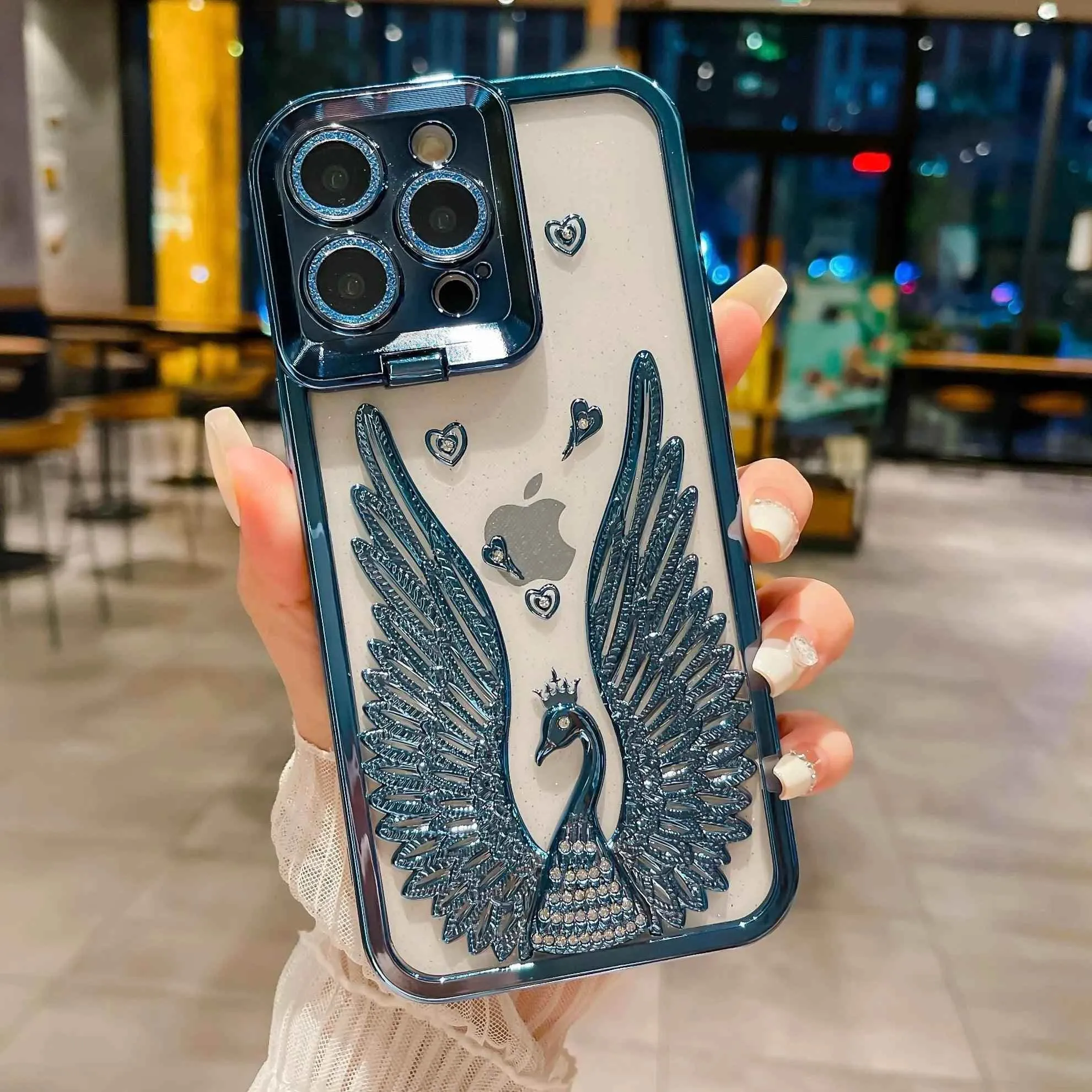 TSP8 Cute Phone Case for iPhone 15, 14, 13, 12 Pro Max, 15 Pro, and 11 - Angel Wings Transparent Cover