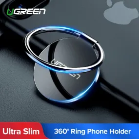 Ugreen Finger Ring Holder for Samsung S9 360 Degree Mount Holder Stand Mobile Phone Finger Phone Stand for iPhone X 8 7 6 Tablet