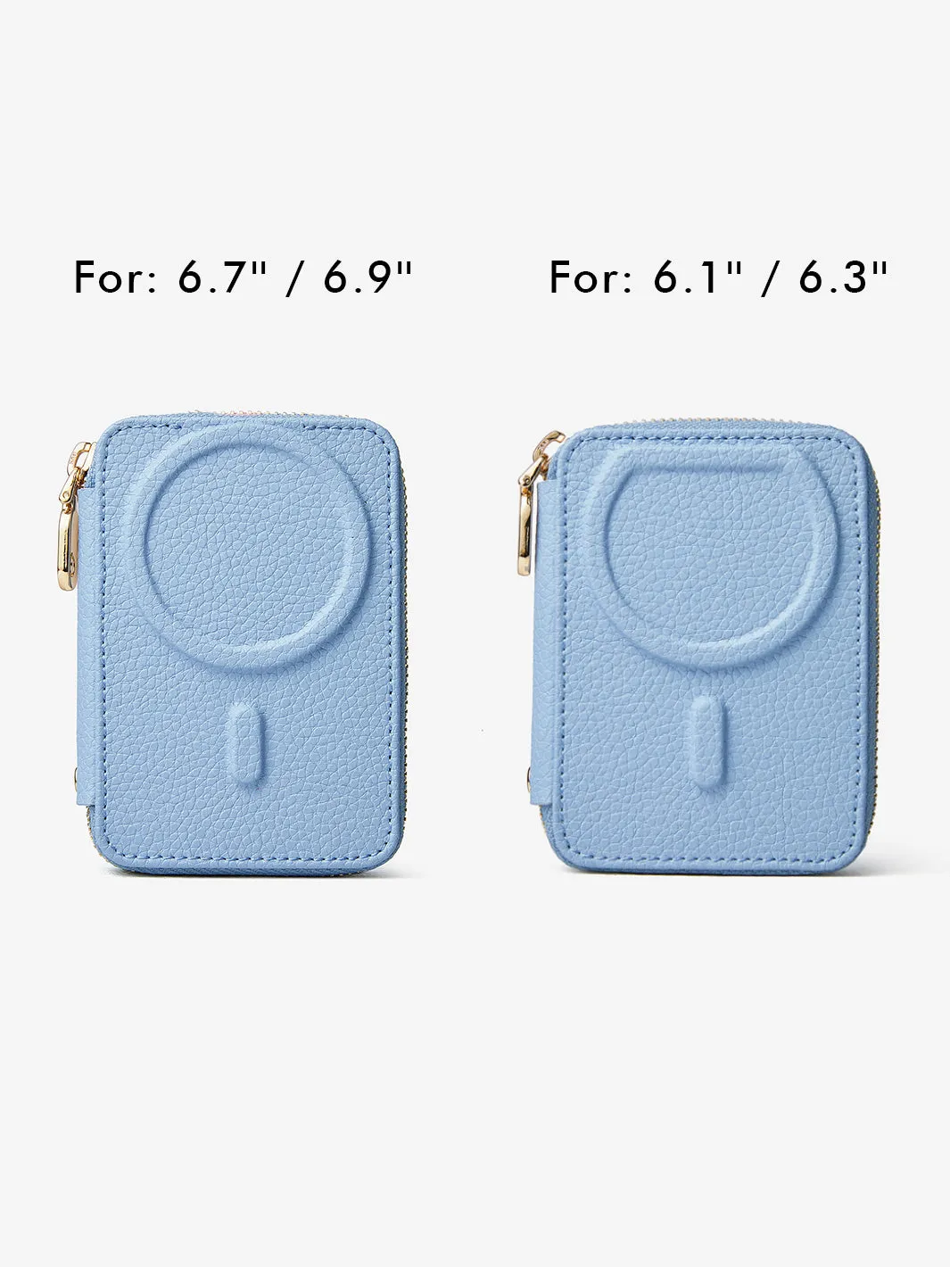 Unique Design Set- Bicolor Webbing Wireless Charging Crossbody Phone Case Round Pouch Set