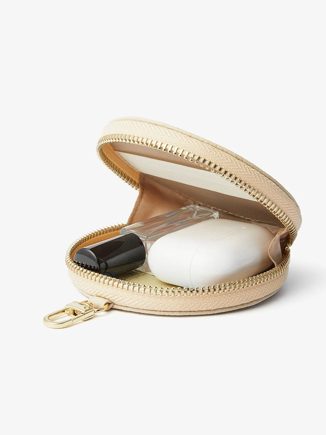 Unique Design Set- Bicolor Webbing Wireless Charging Crossbody Phone Case Round Pouch Set