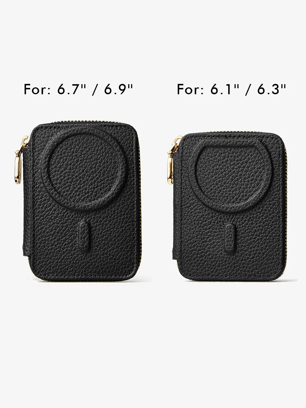 Unique Design Set- Bicolor Webbing Wireless Charging Crossbody Phone Case Round Pouch Set