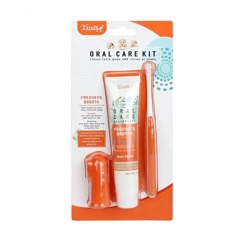 Vanilla Beef Pet Toothbrush Kit Cats Dogs