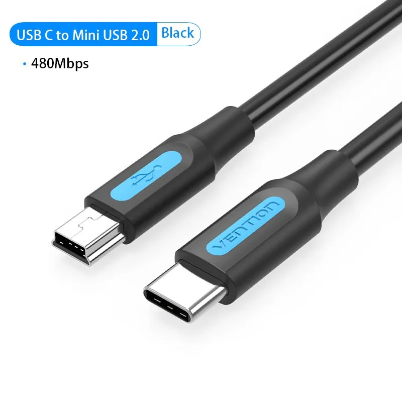 Vention USB C to Mini USB Cable Type C Adapter for Digital Camera MacBook proMP3 Player HDD Type-c to Mini USB Cable