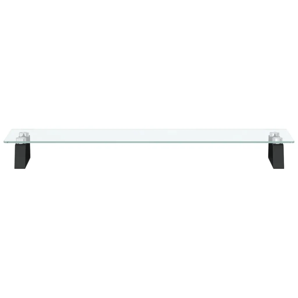 vidaXL Monitor Stand Black 80x20x8 cm Tempered Glass and Metal