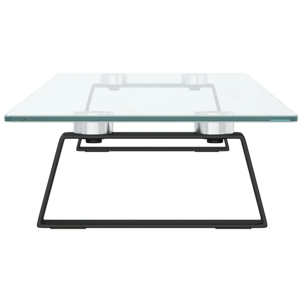 vidaXL Monitor Stand Black 80x20x8 cm Tempered Glass and Metal