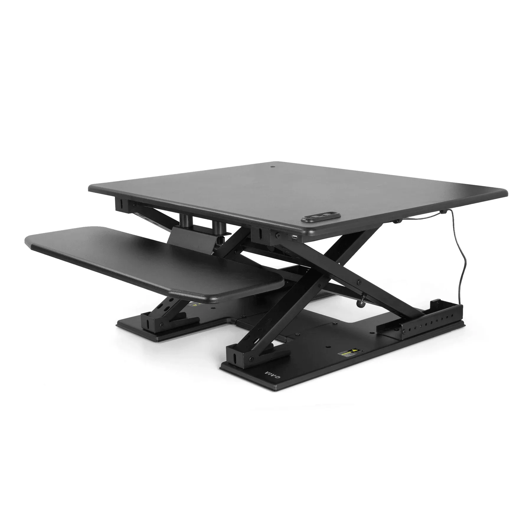 VIVO Black Electric Height-Adjustable Standing Desk Tabletop Monitor Riser, DESK-V000EE