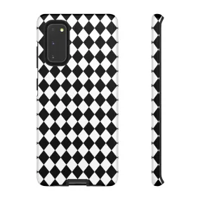 White and Black Dimond Tough phone Case Cover, iPhone, Google, Samsung