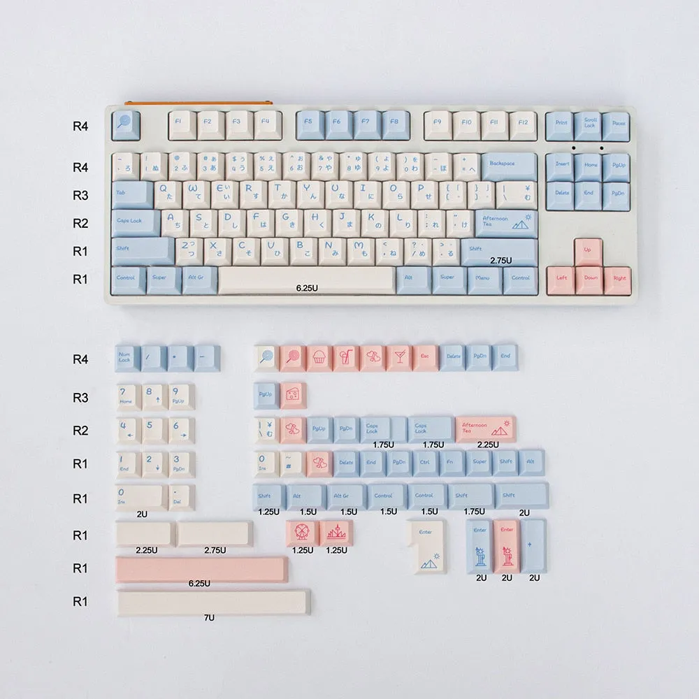 White keycaps set