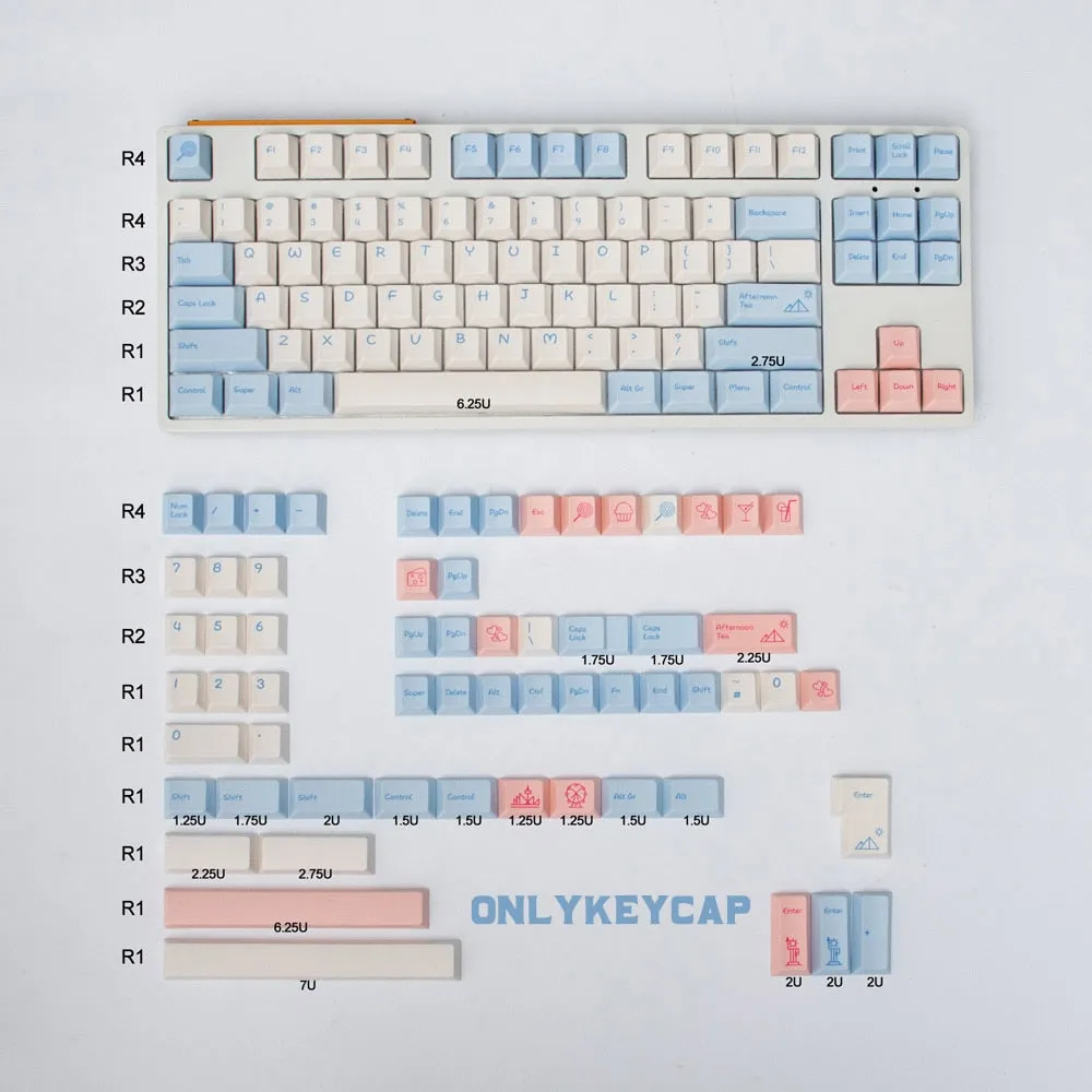 White keycaps set