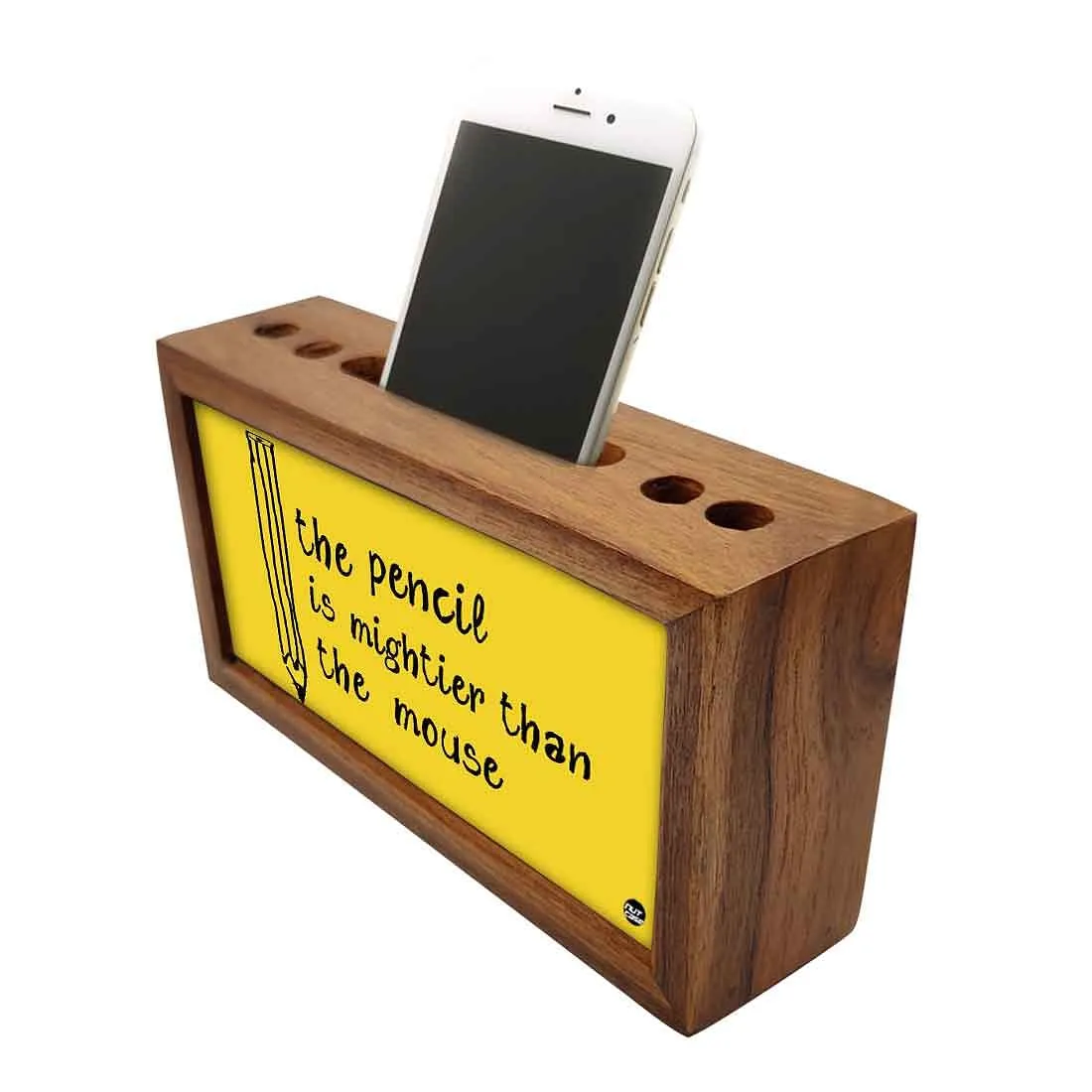 Wood desktop organizer Pen Mobile Stand - Pencil