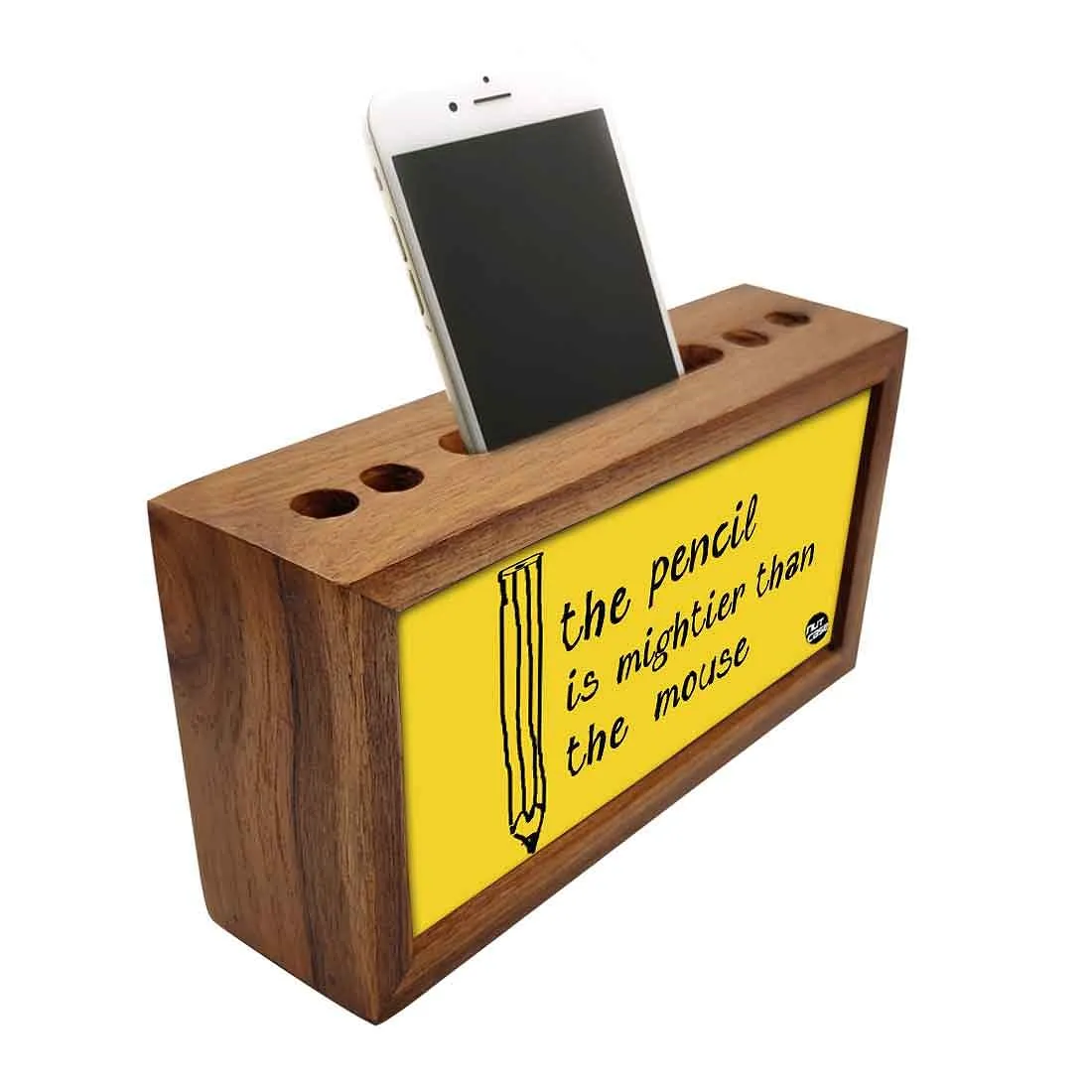 Wood desktop organizer Pen Mobile Stand - Pencil