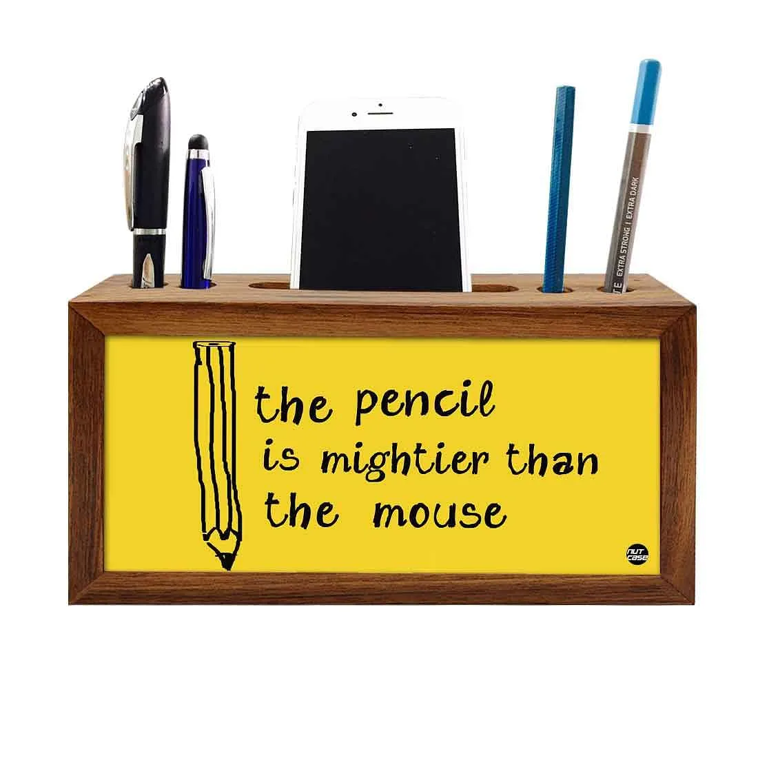 Wood desktop organizer Pen Mobile Stand - Pencil