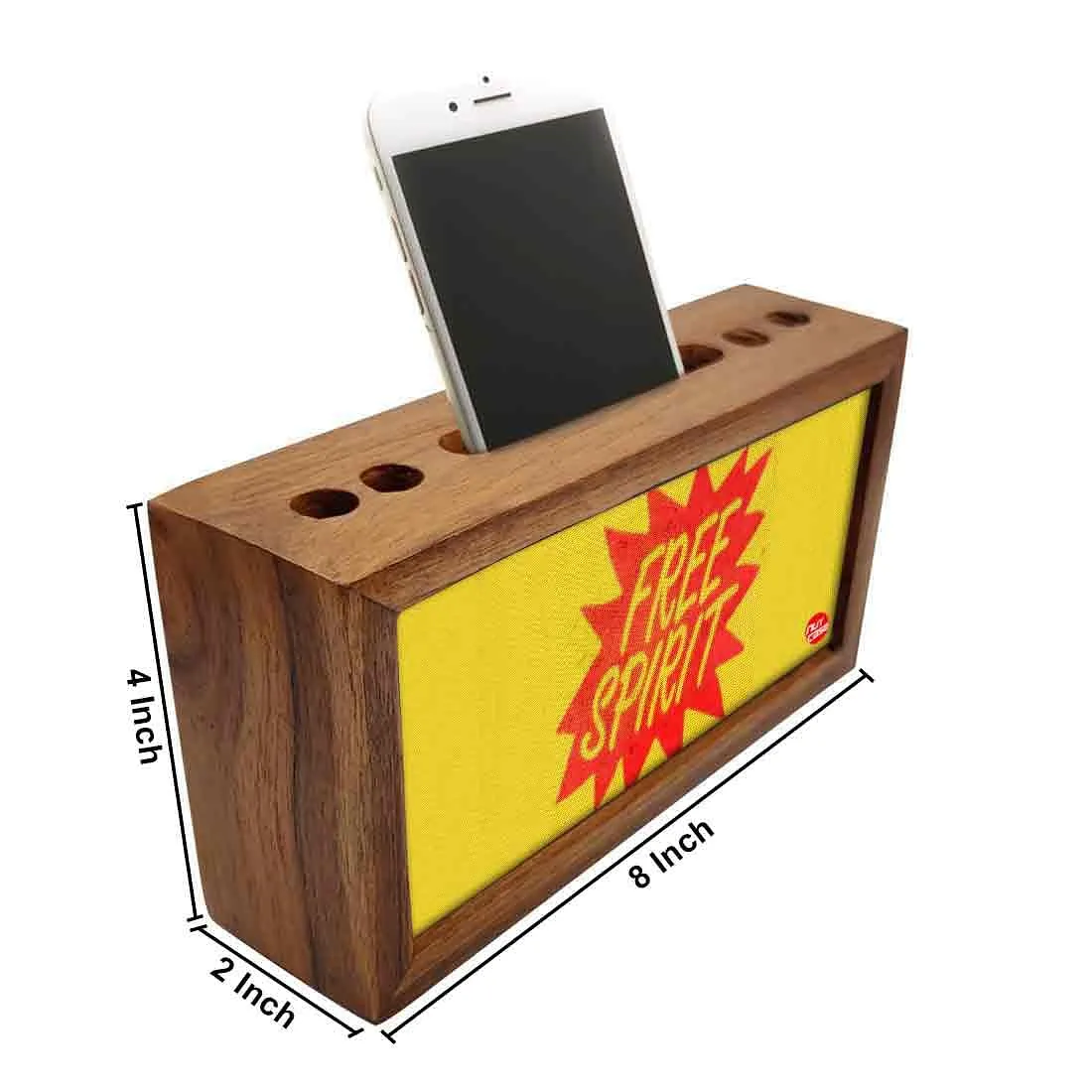 Wooden Desk Organizer Pen Mobile Stand - Free Spirit