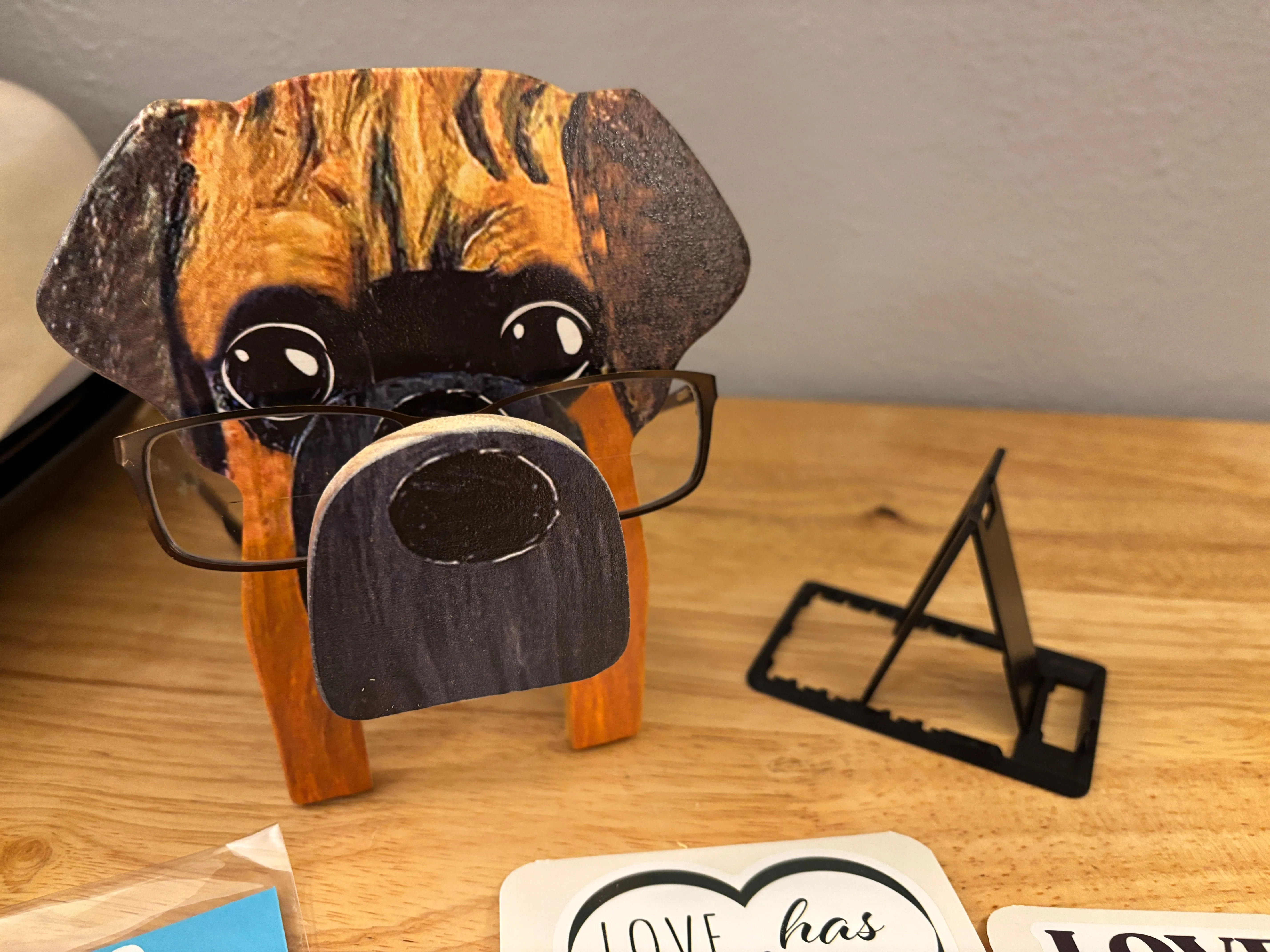 Wooden Dog Glasses Stand Bundle