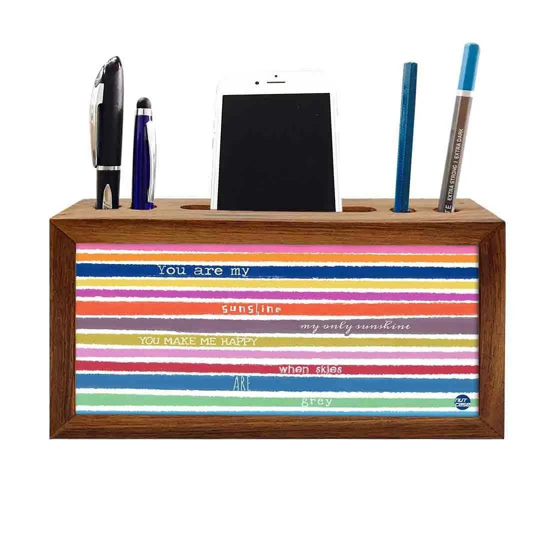 Wooden Pen Stand for Office - You Are My Sunshine